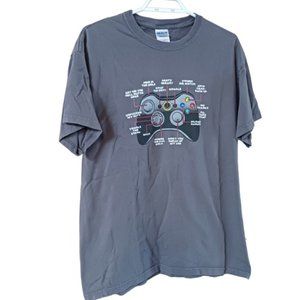 ❤️🛍️Gray Gaming Controller Graphic Short Sleeve T Shirt   Size L❤️🛍️